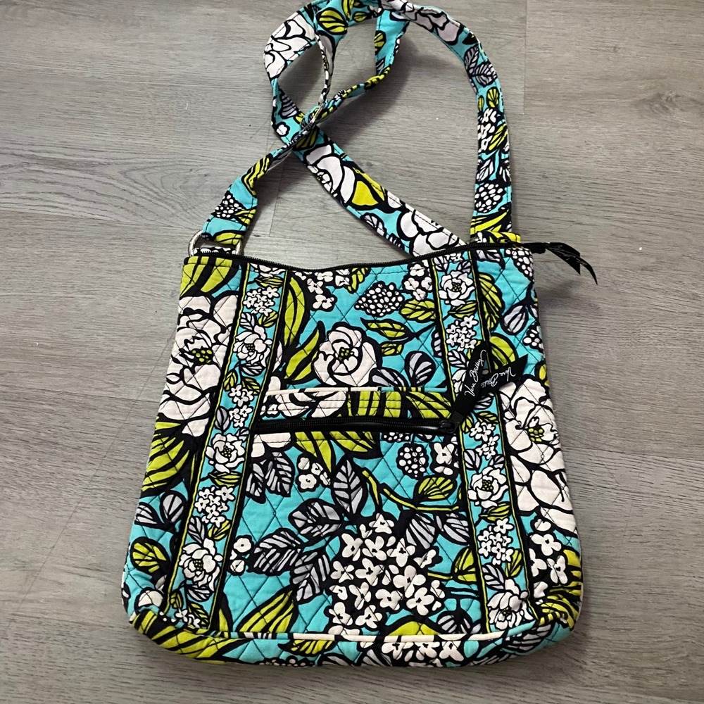 Vera Bradley Crossbody Bag Womens OS Turquoise Floral Quilted Hipster Bag